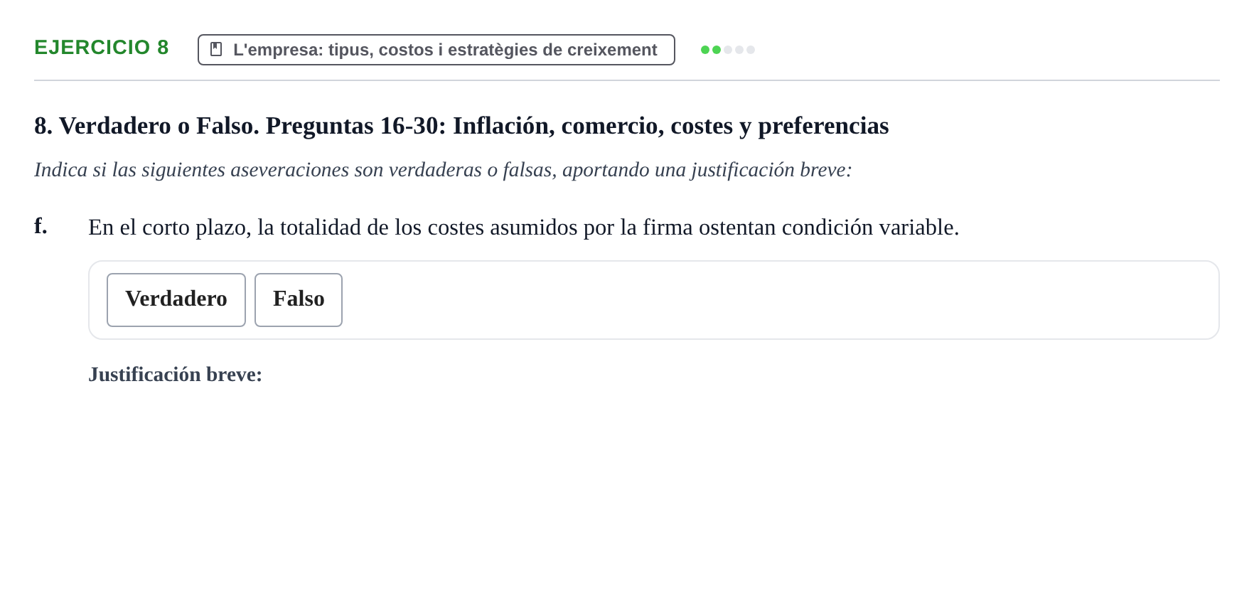 Enunciado: 8 - L'empresa: tipus, costos i estratègies de cre…