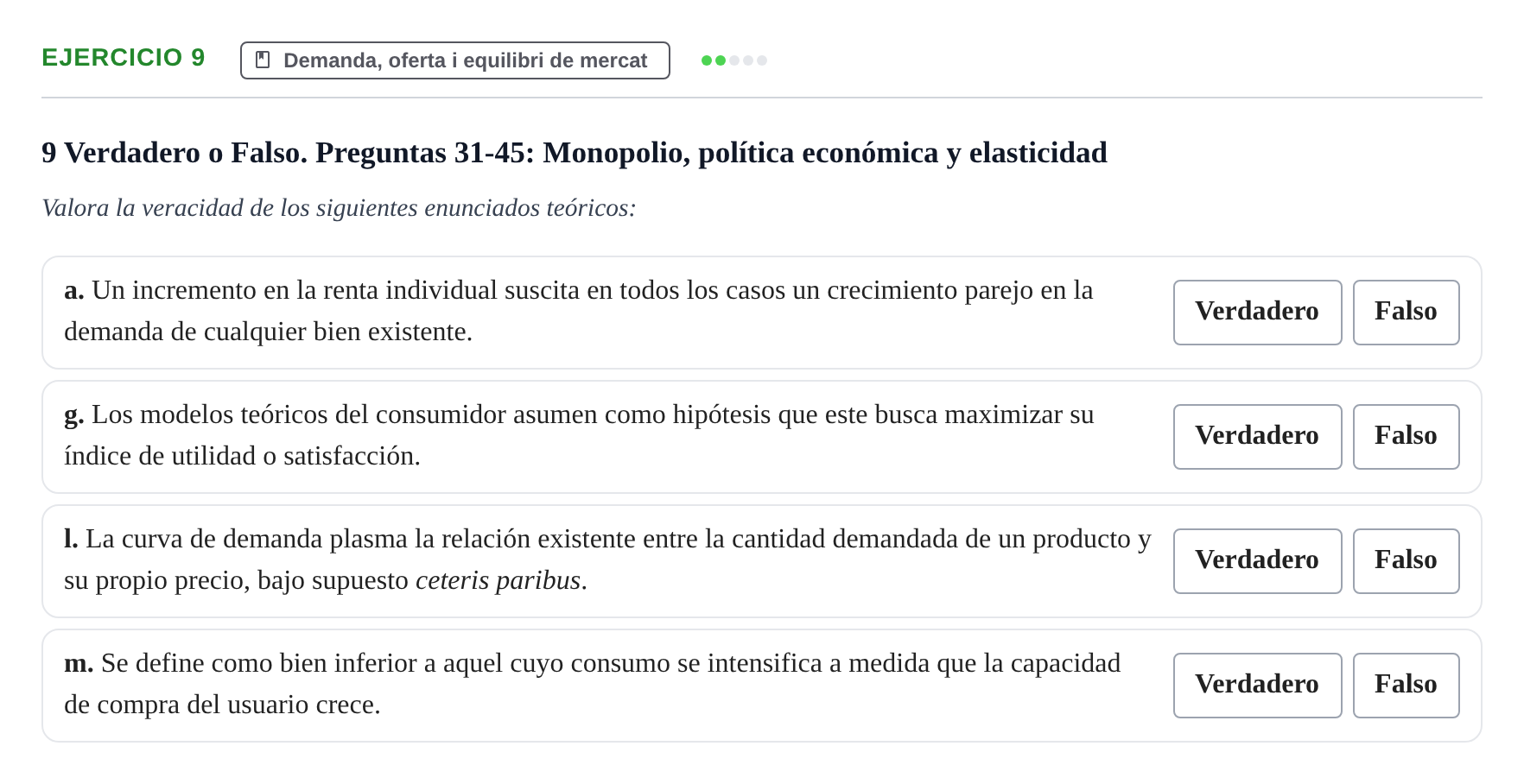 Enunciado: 9 - Demanda, oferta i equilibri de mercat