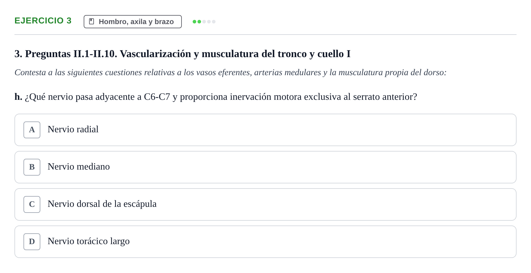 Enunciado: 3 - Hombro, axila y brazo