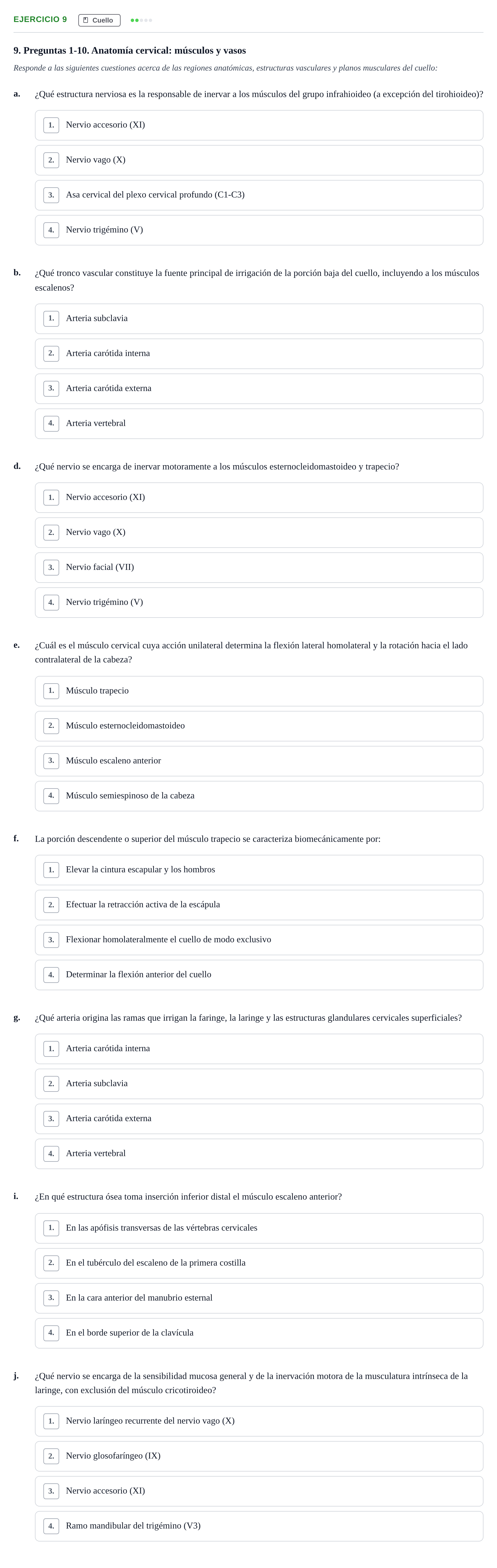 Enunciado: 9 - Cuello