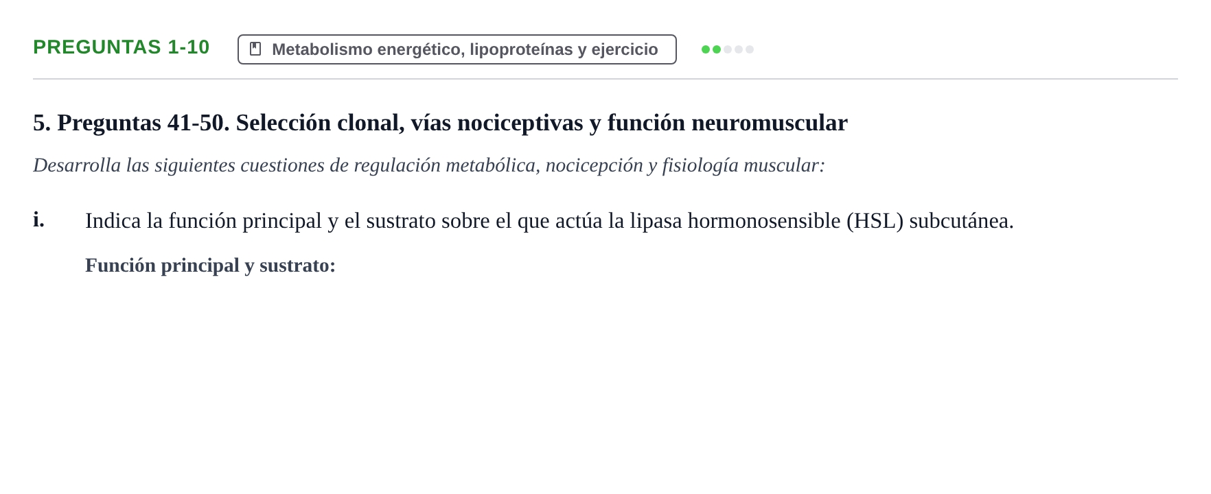 Enunciado: Preguntas 1-10 - Metabolismo energético, lipoprot…
