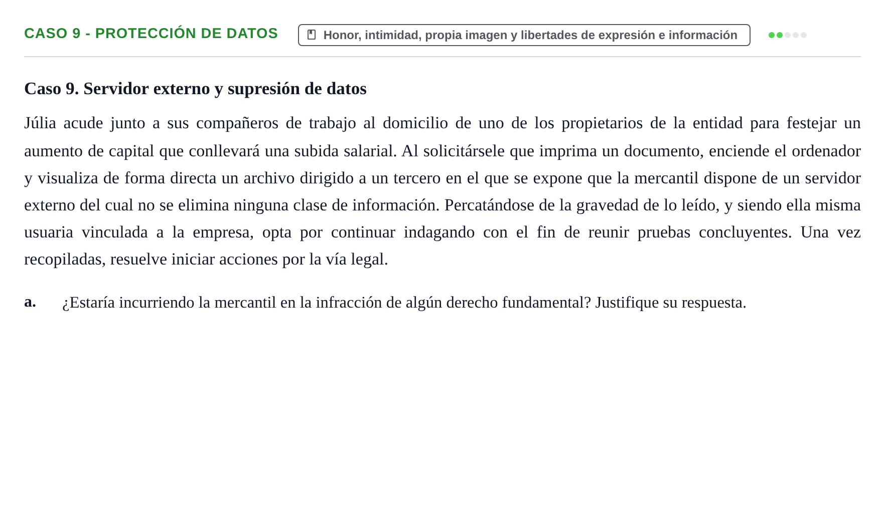 Enunciado: Caso 9 - Protección de datos
