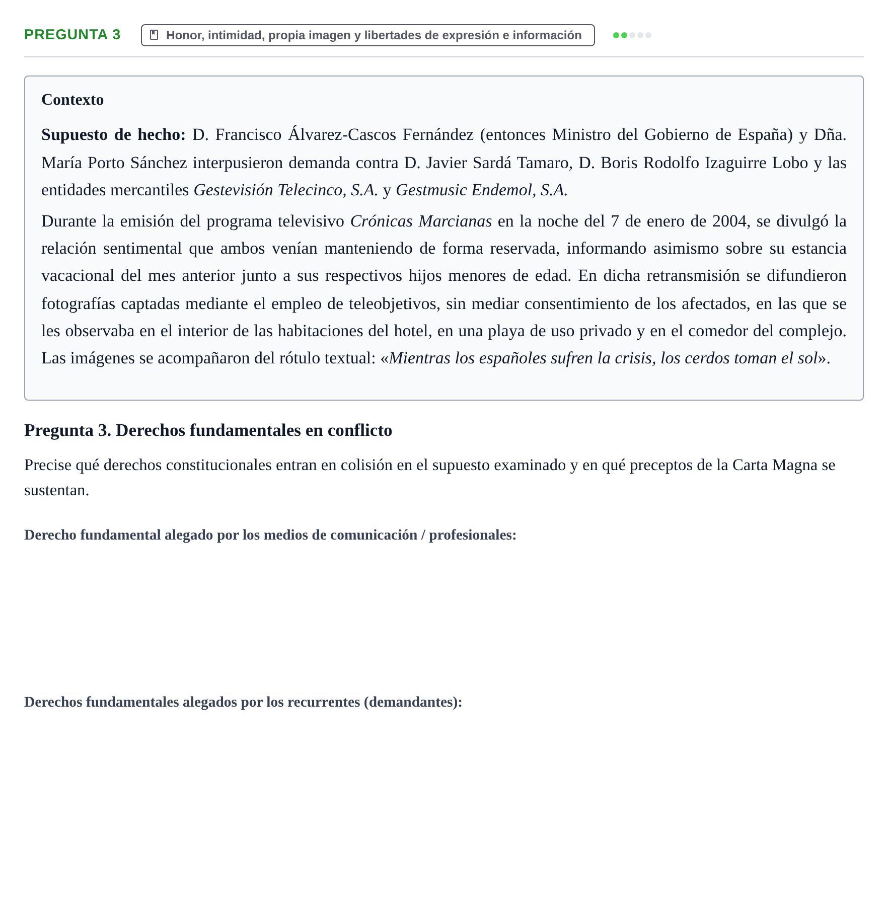 Enunciado: Pregunta 3