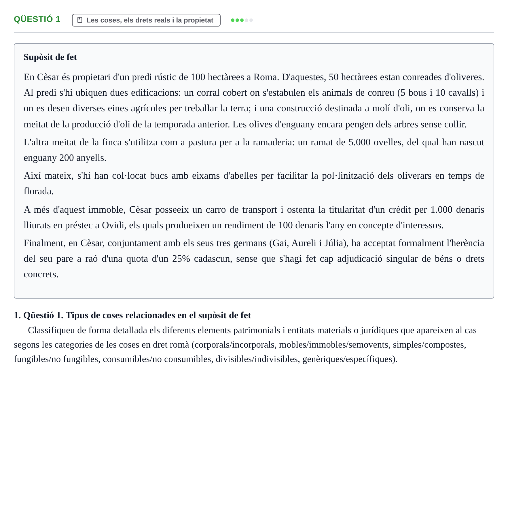 Enunciado: Qüestió 1