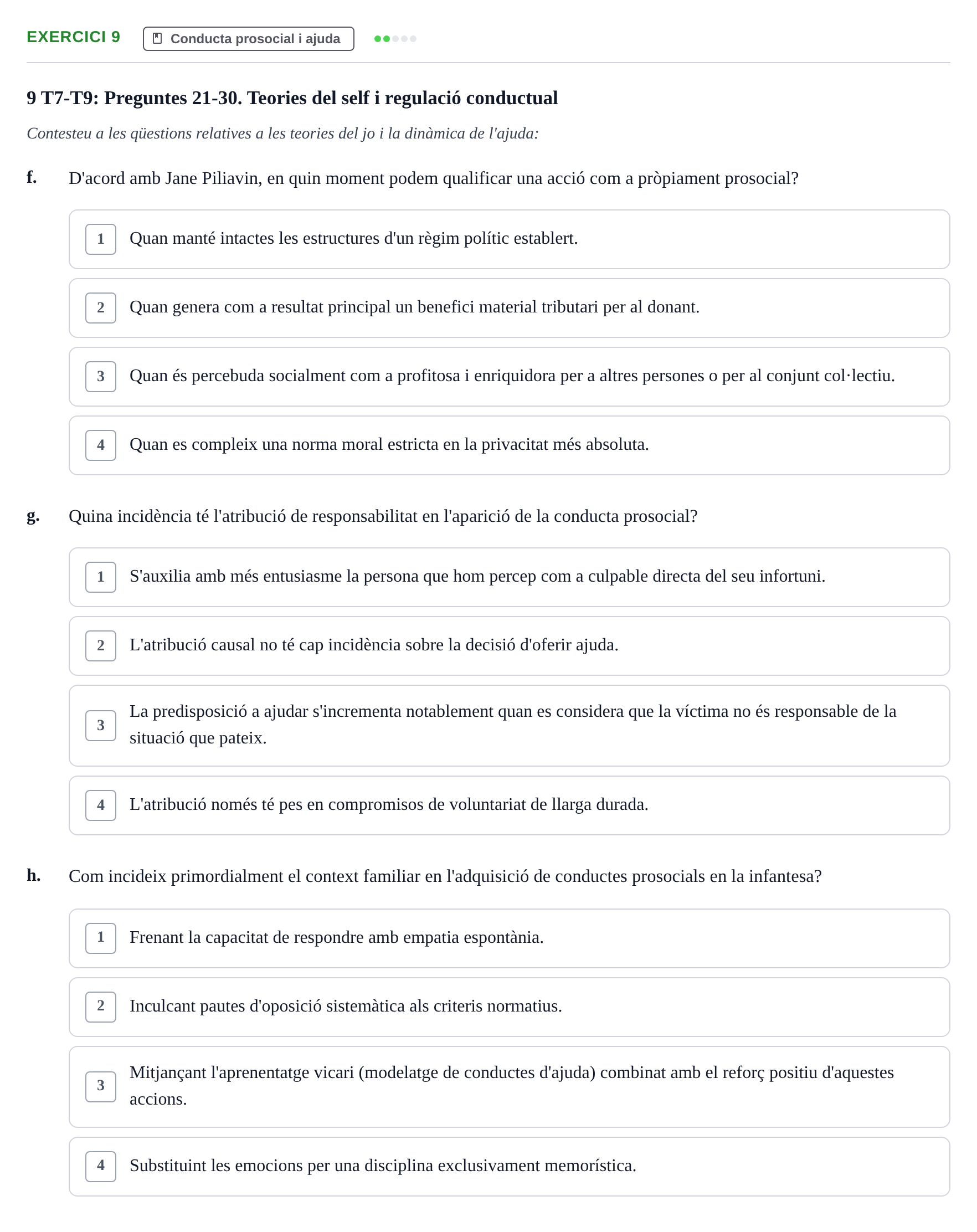 Enunciado: 9 - Conducta prosocial i ajuda