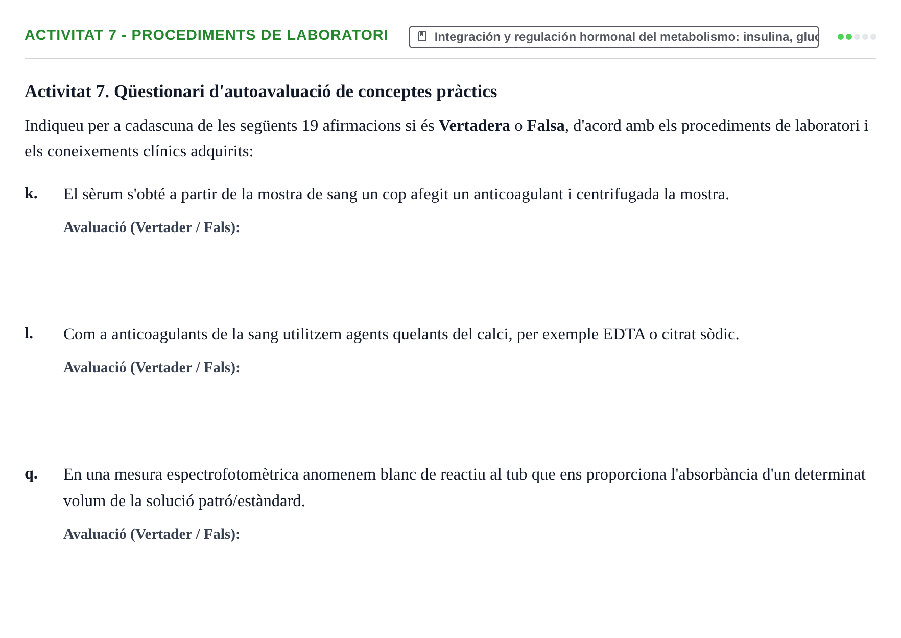 Enunciado: Activitat 7 - Procediments de laboratori