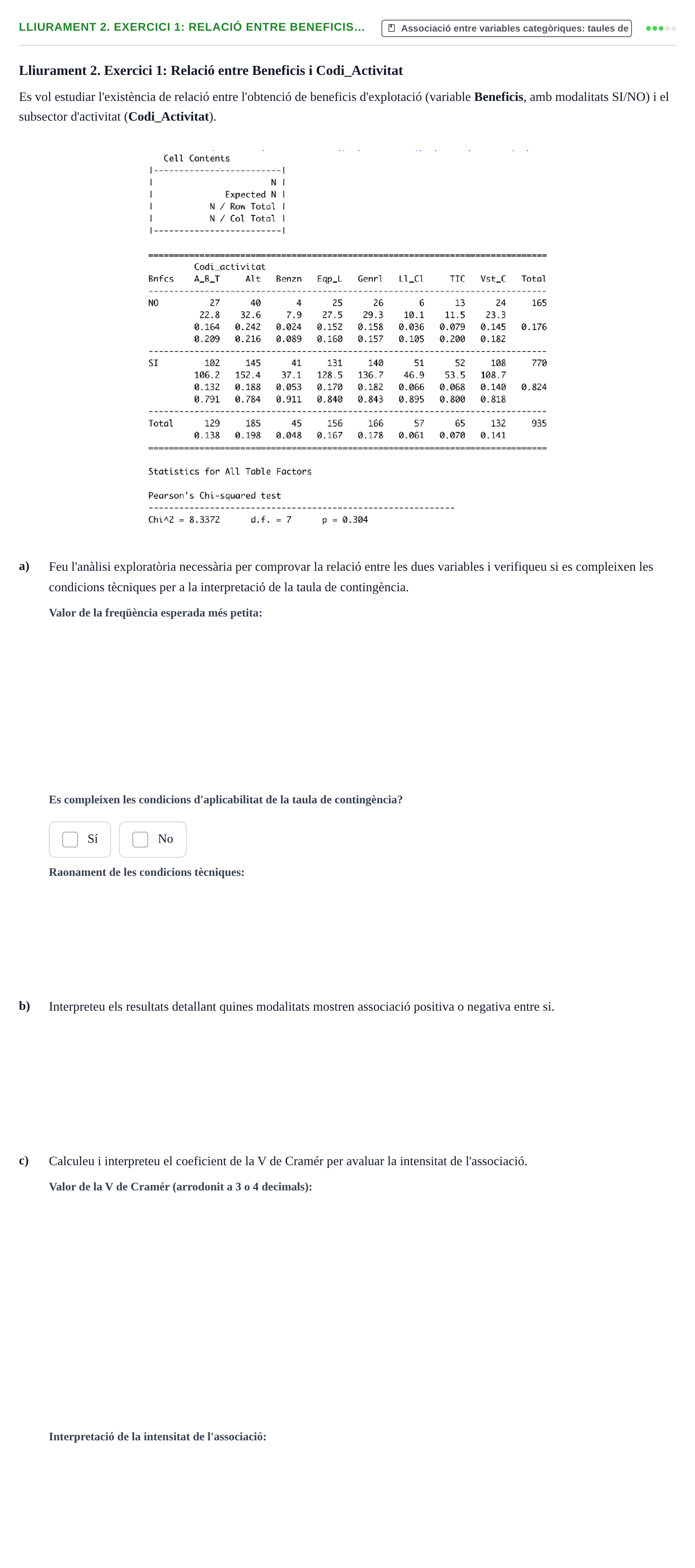 Enunciado: Lliurament 2. Exercici 1: Relació entre Beneficis…