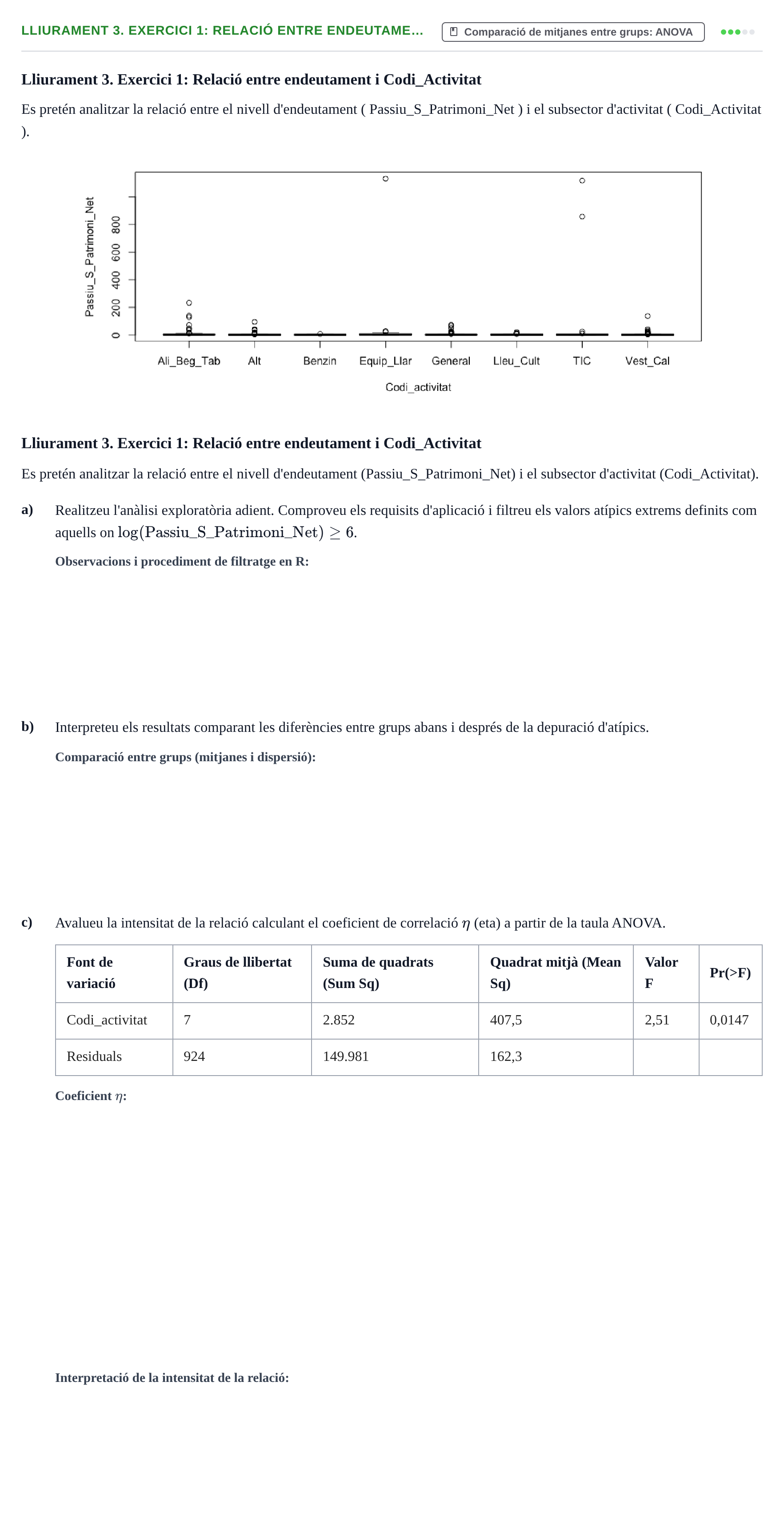 Enunciado: Lliurament 3. Exercici 1: Relació entre endeutame…