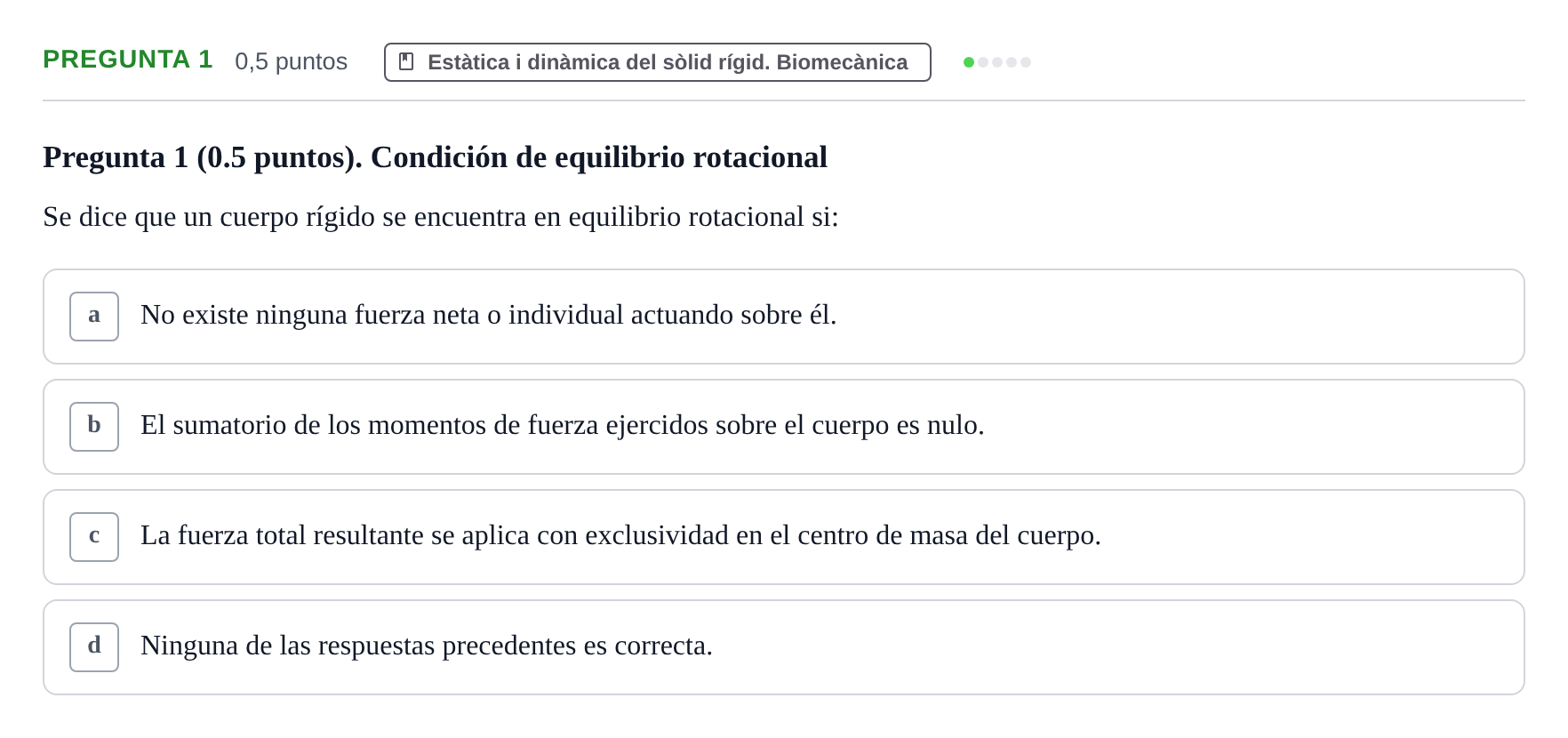 Enunciado: Pregunta 1 · Física UAB 2023