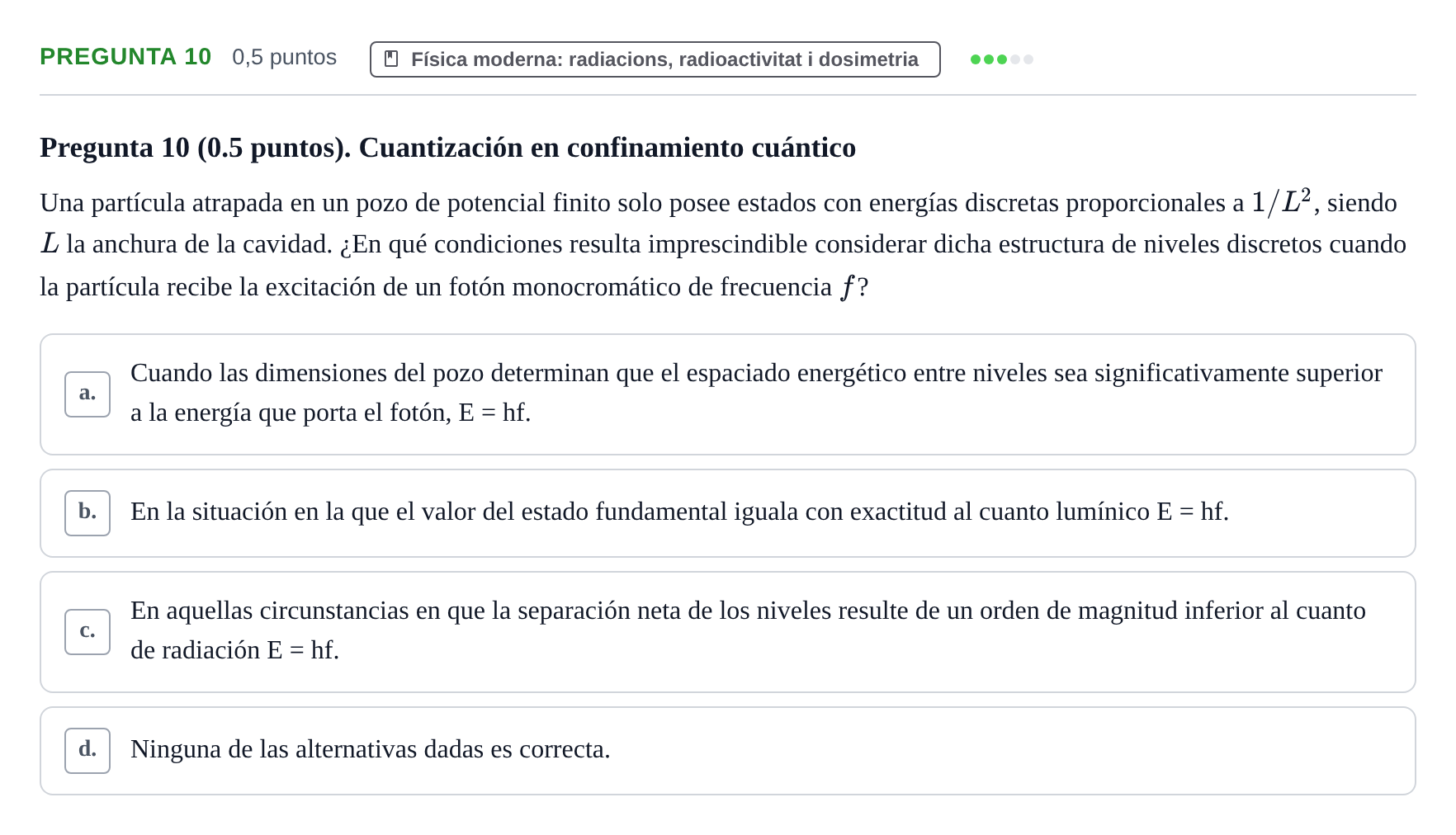 Enunciado: Pregunta 10 · Física UAB Juny 2023