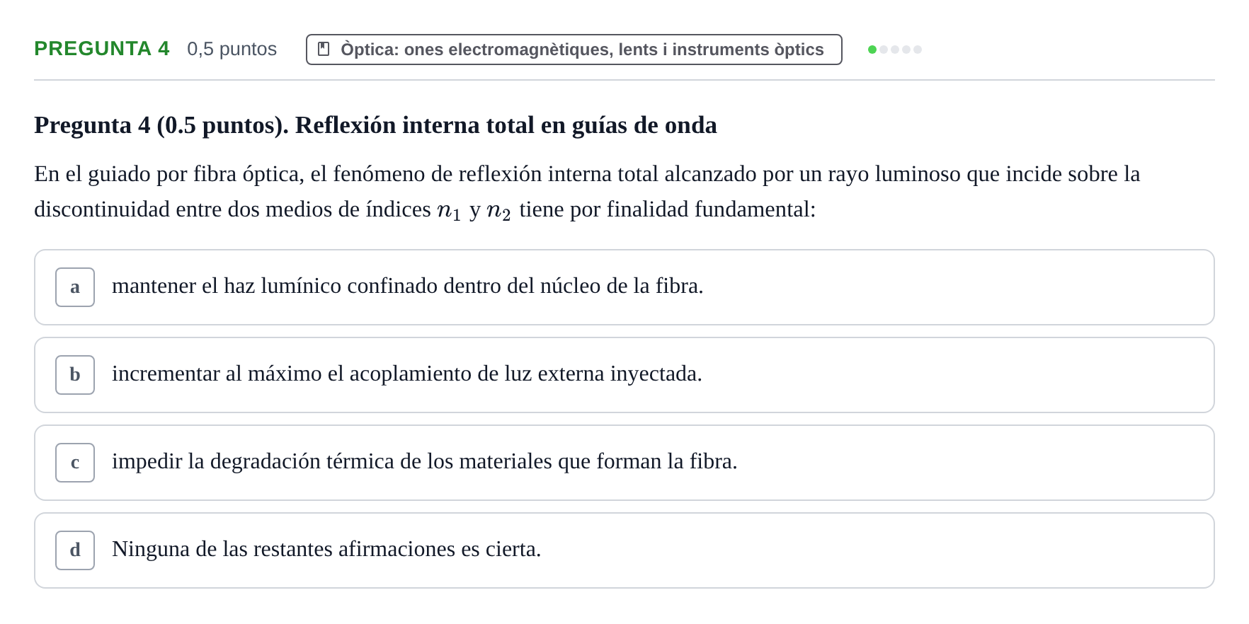 Enunciado: Pregunta 4 · Física UAB Juny 2023