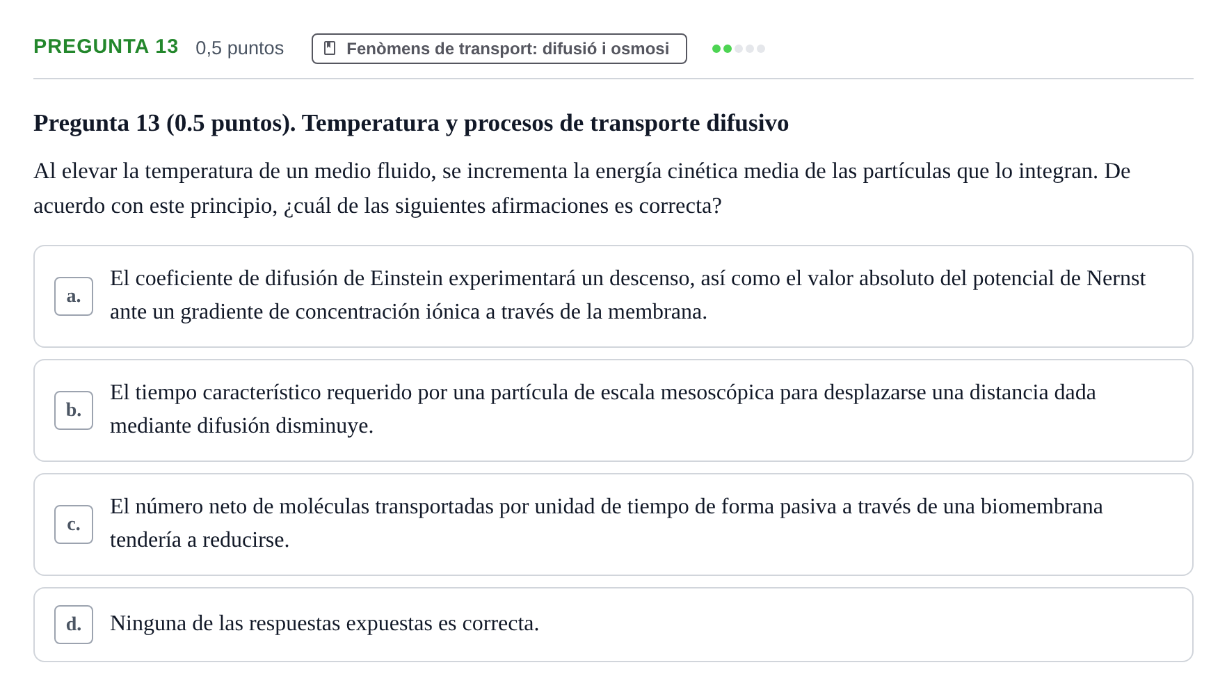 Enunciado: Pregunta 13 · Física UAB 2023