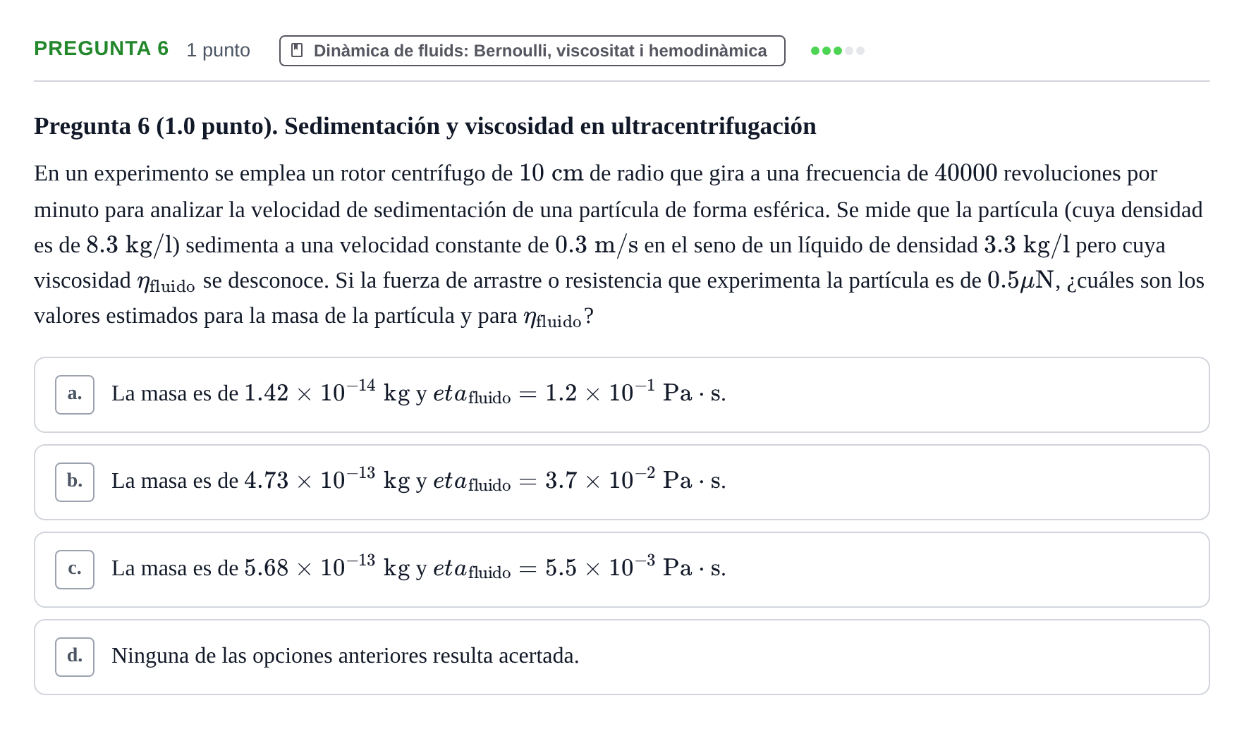 Enunciado: Pregunta 6 · Física UAB 2023