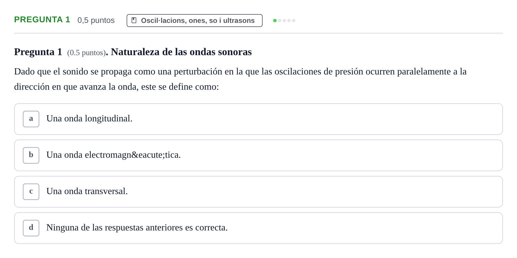 Enunciado: Pregunta 1 · Física UAB 2023