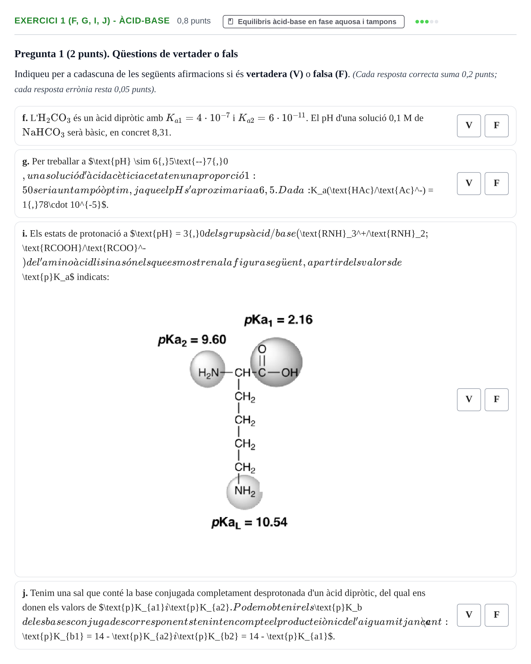 Enunciado: Ejercicio 1 (f, g, i, j) - Àcid-base · Química UAB 2022