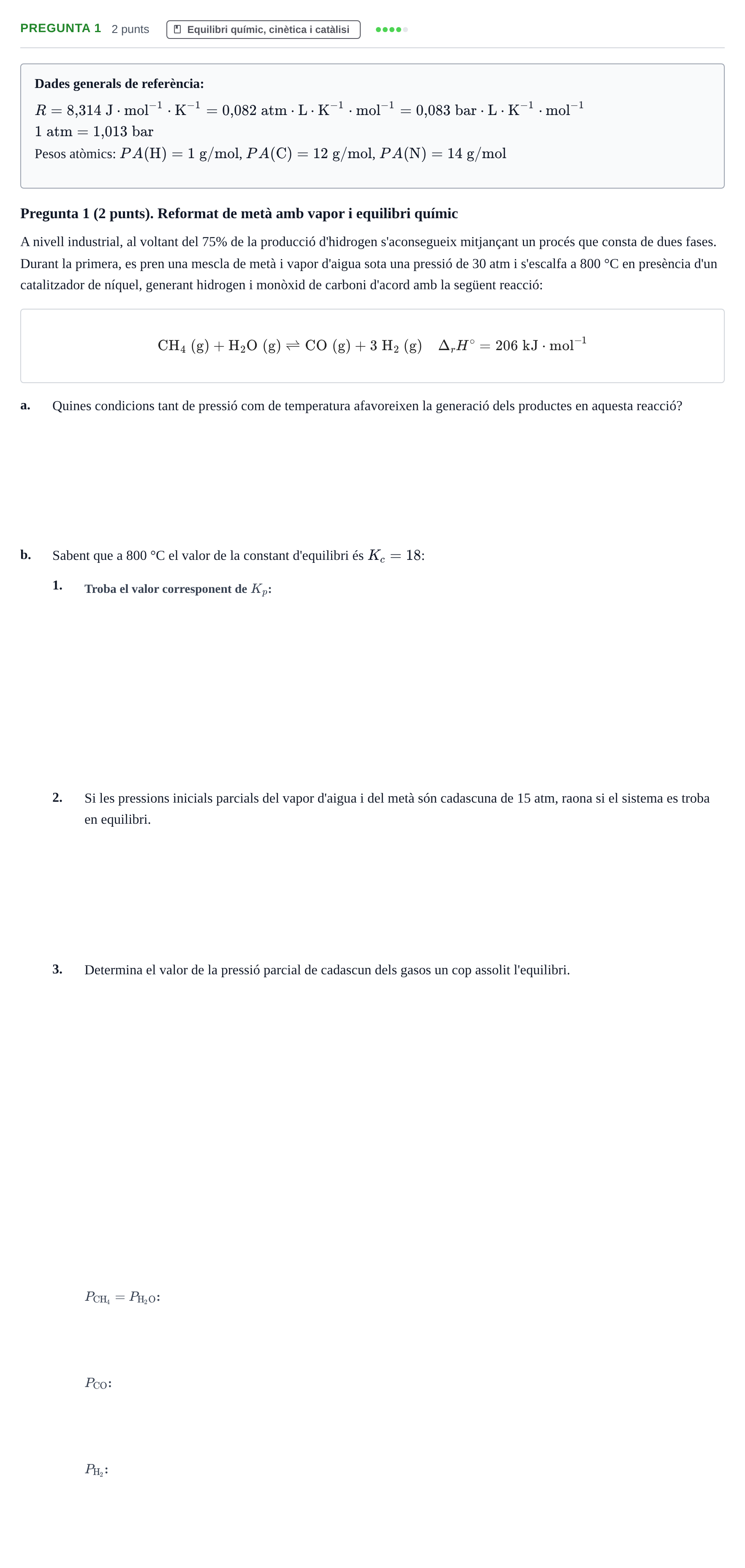 Enunciado: Pregunta 1 · Química UAB 2021