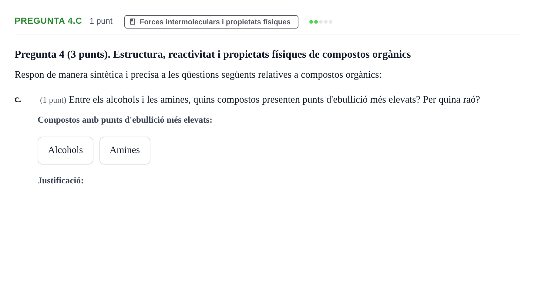 Enunciado: Pregunta 4.c · Química UAB 2021