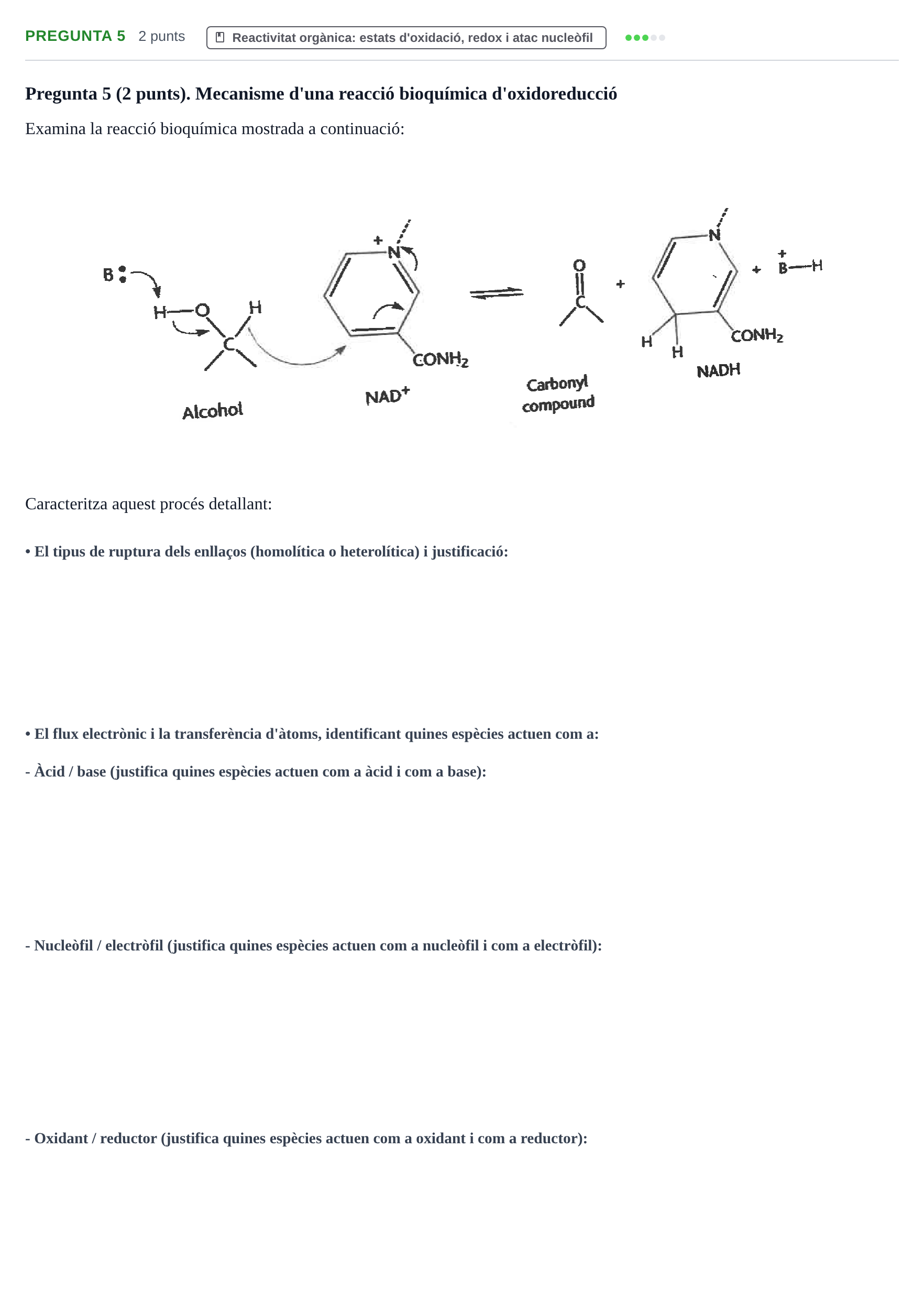 Enunciado: Pregunta 5 · Química UAB 2021