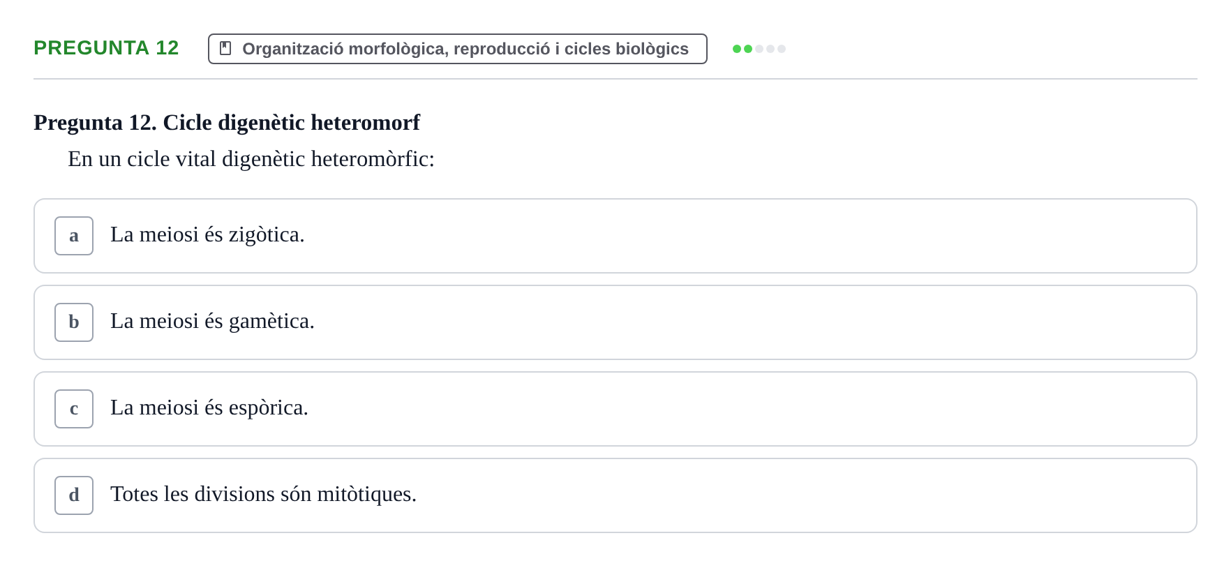 Enunciado: Pregunta 12 · Botánica UAB 2022