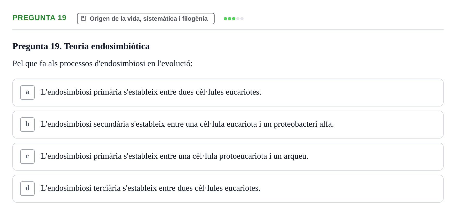 Enunciado: Pregunta 19 · Botánica UAB 2022