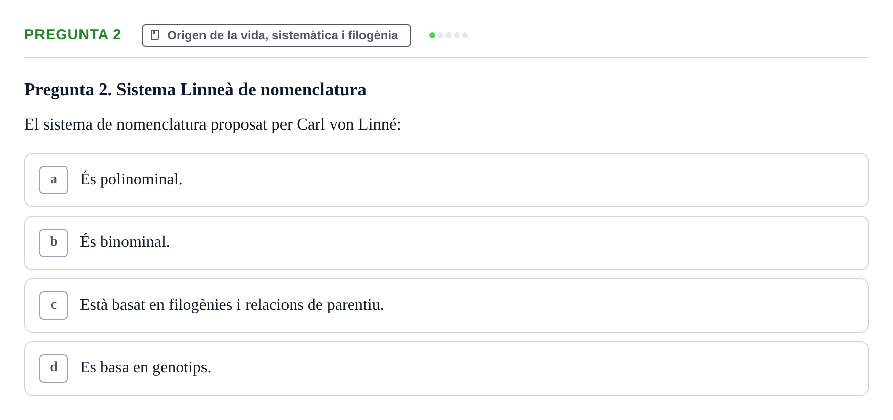 Enunciado: Pregunta 2 · Botánica UAB 2022