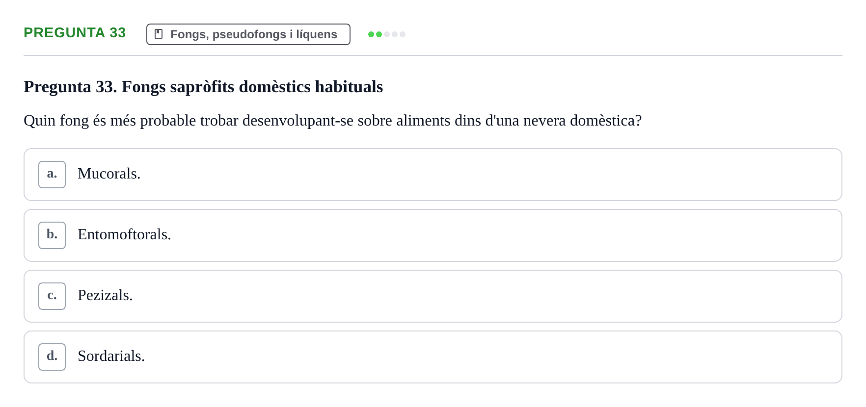 Enunciado: Pregunta 33 · Botánica UAB 2022