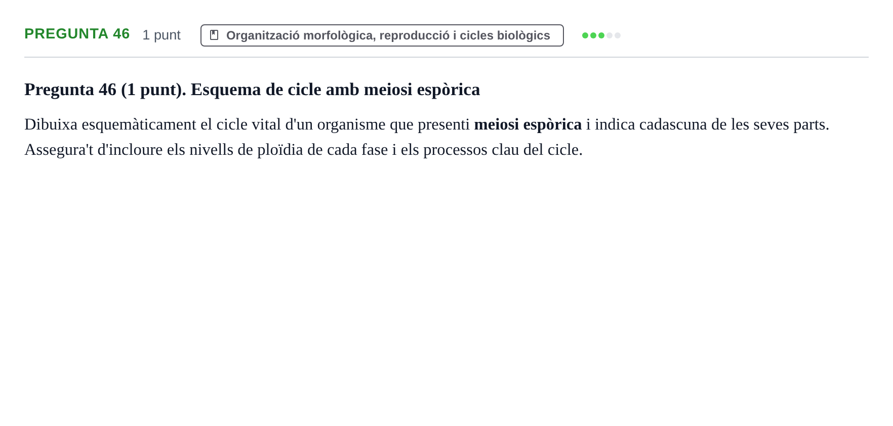 Enunciado: Pregunta 46 · Botánica UAB 2022