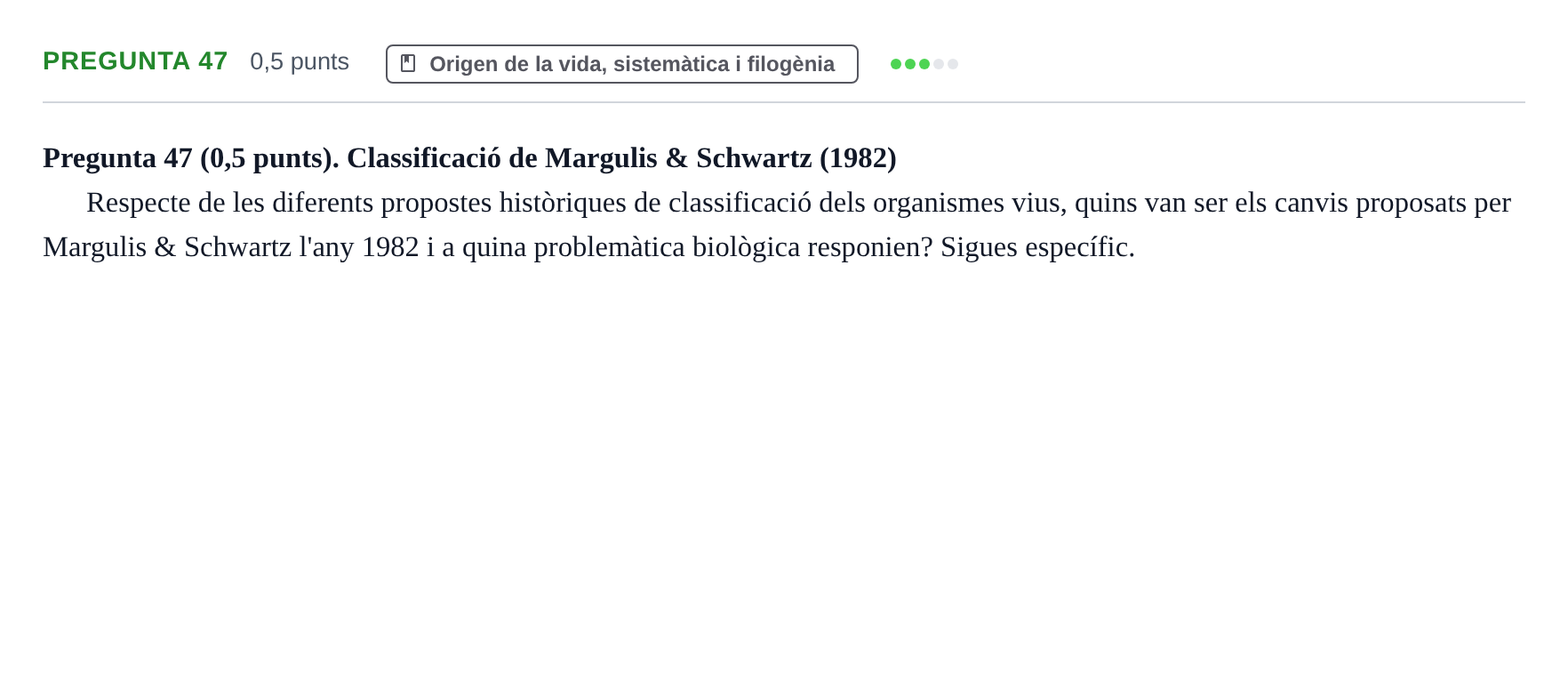 Enunciado: Pregunta 47 · Botánica UAB 2022
