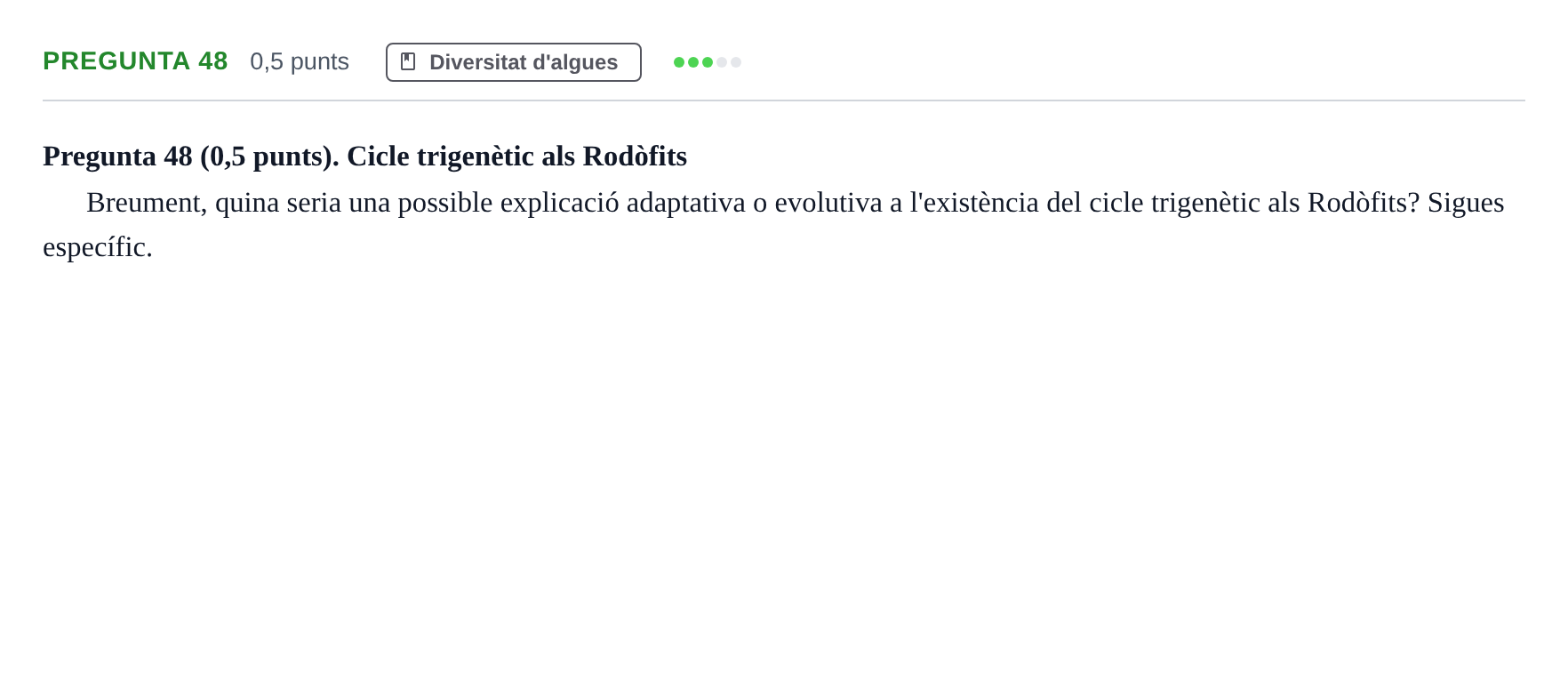 Enunciado: Pregunta 48 · Botánica UAB 2022