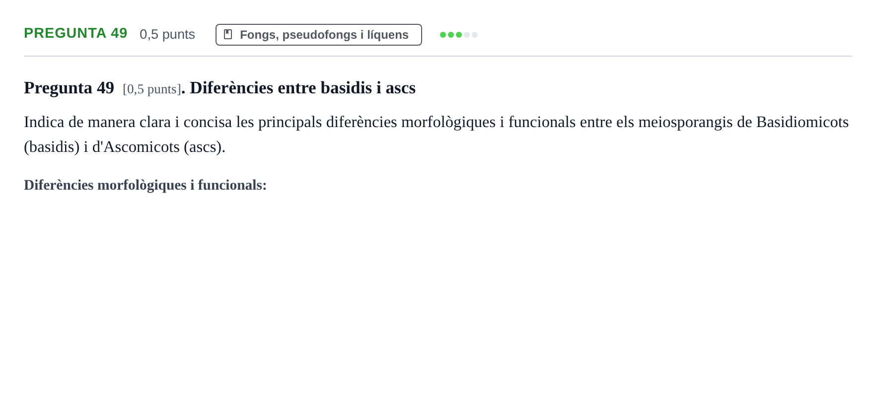 Enunciado: Pregunta 49 · Botánica UAB 2022