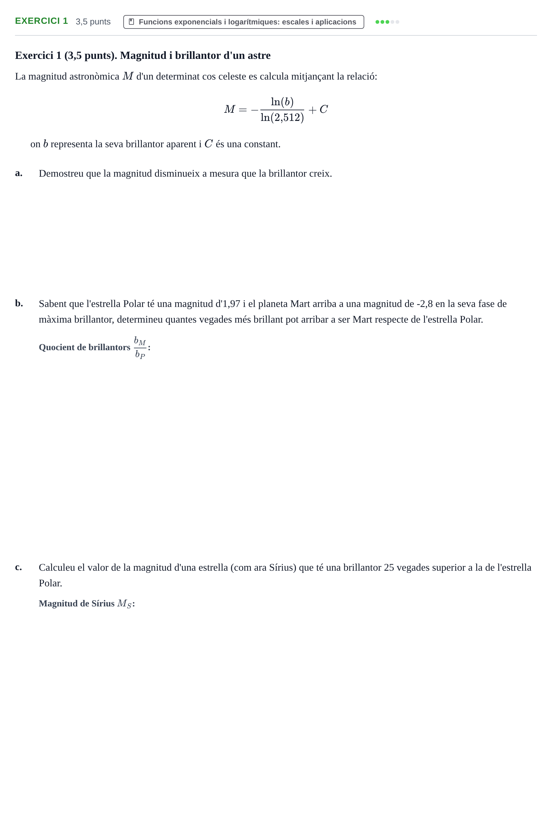 Enunciado: Exercici 1 · Matemàtiques UAB 2014