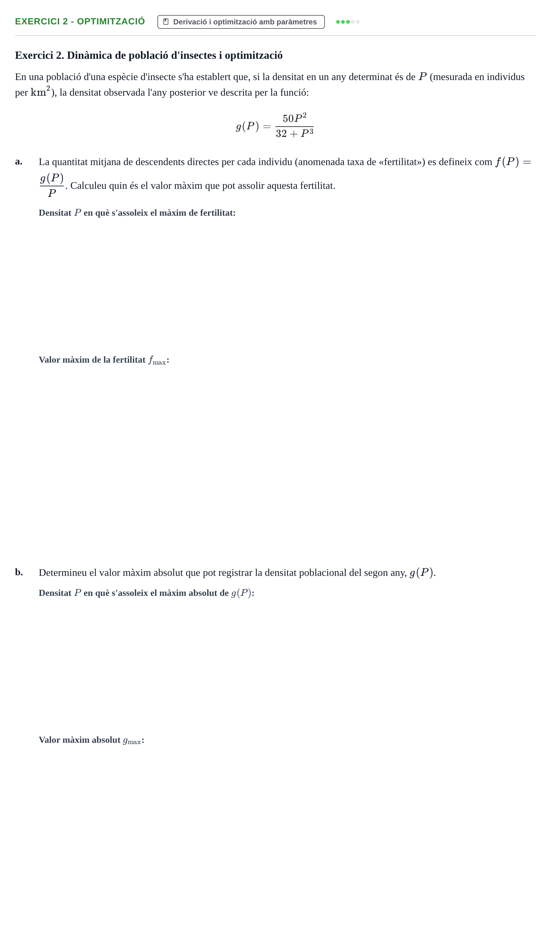 Enunciado: Exercici 2 - Optimització · Matemàtiques UAB 2014