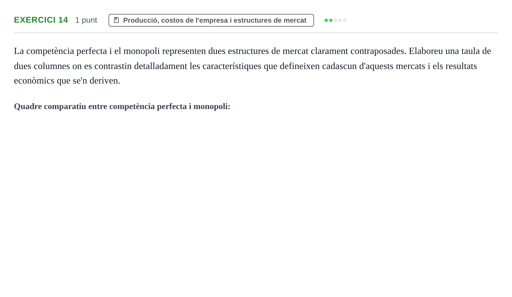 Enunciado: Problema 14 · Economía I UDL 2017