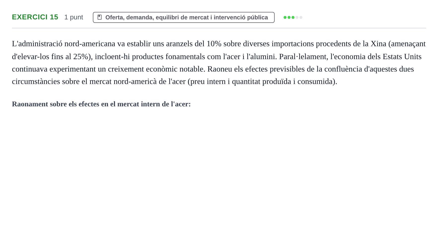 Enunciado: Problema 15 · Economía I UDL 2017