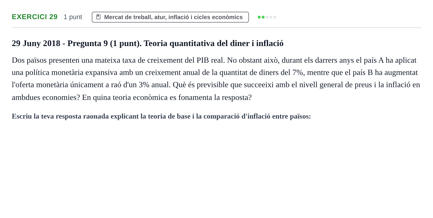 Enunciado: Problema 29 · Economía I UDL 2017