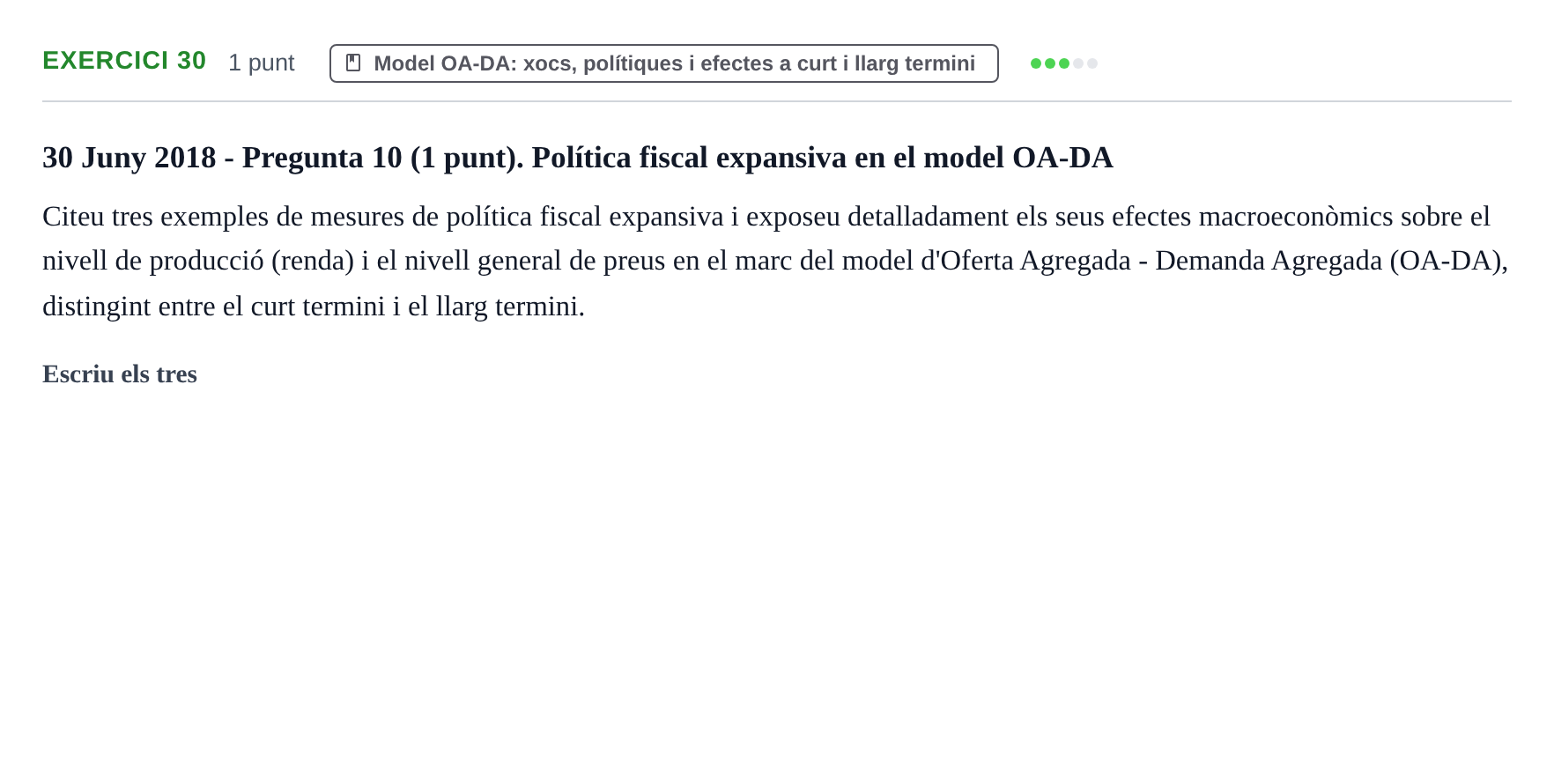 Enunciado: Problema 30 · Economía I UDL 2017