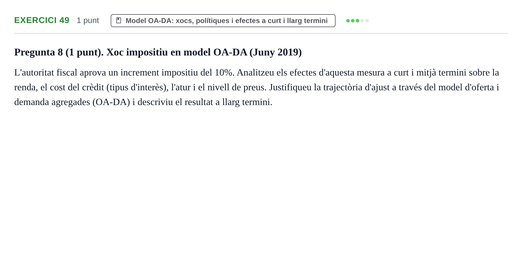 Enunciado: Problema 49 · Economía I UDL 2017