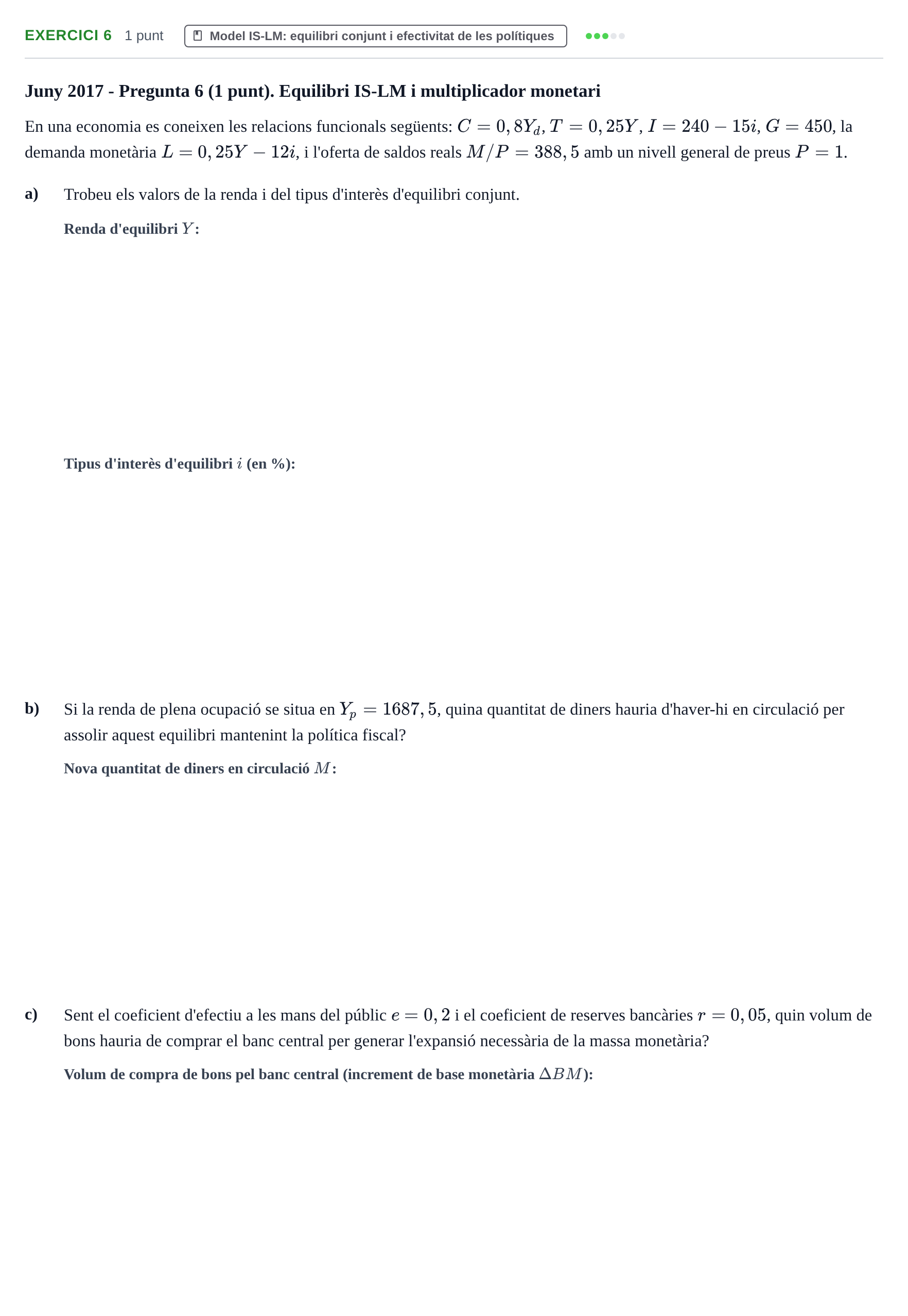 Enunciado: Problema 6 · Economía I UDL 2017