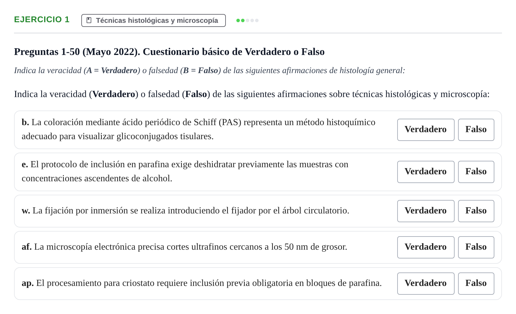 Enunciado: Ejercicio 1 - Técnicas histológicas y microscopía · Histología UAB 2022
