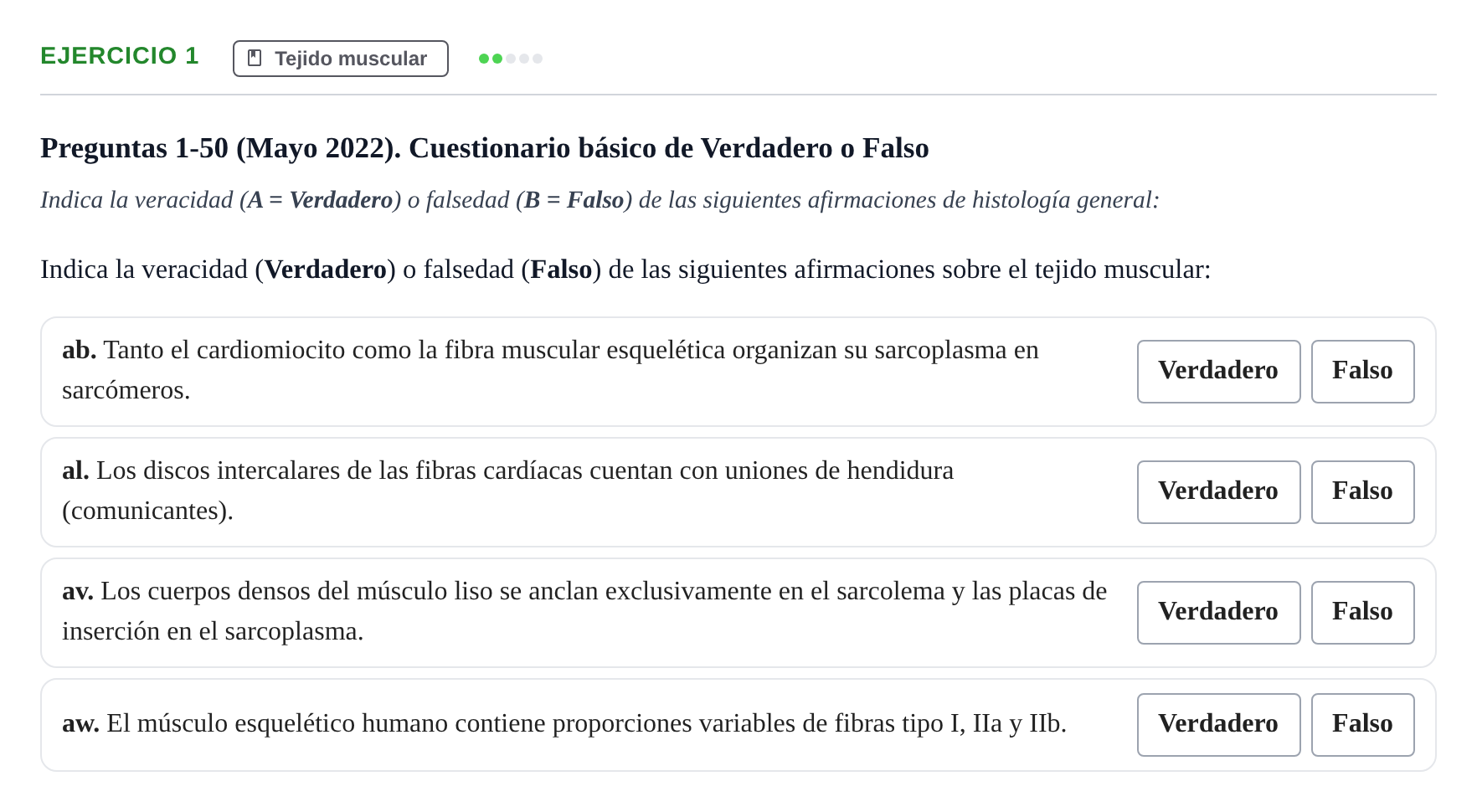 Enunciado: Ejercicio 1 - Tejido muscular · Histología UAB 2022
