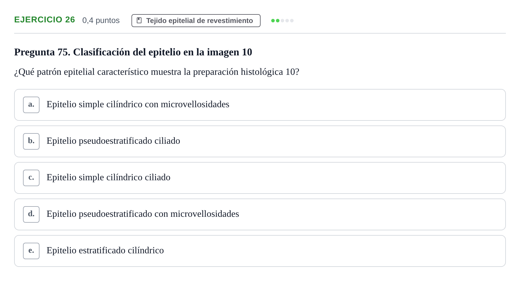Enunciado: Problema 26 · Histología UAB 2022