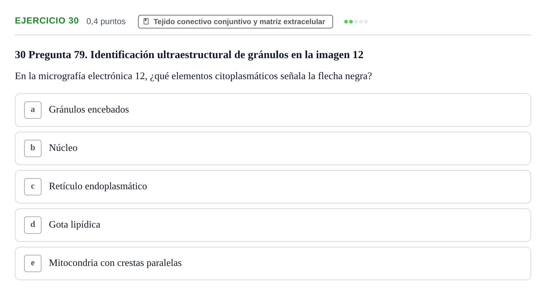 Enunciado: Problema 30 · Histología UAB 2022