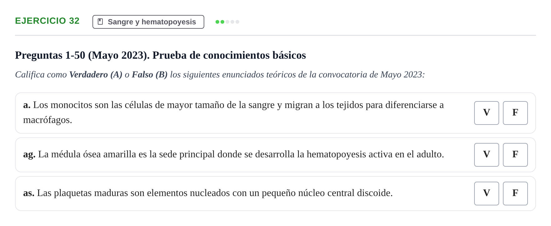 Enunciado: Ejercicio 32 - Sangre y hematopoyesis · Histología UAB 2022