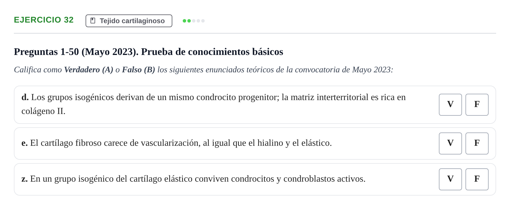 Enunciado: Ejercicio 32 - Tejido cartilaginoso · Histología UAB 2022
