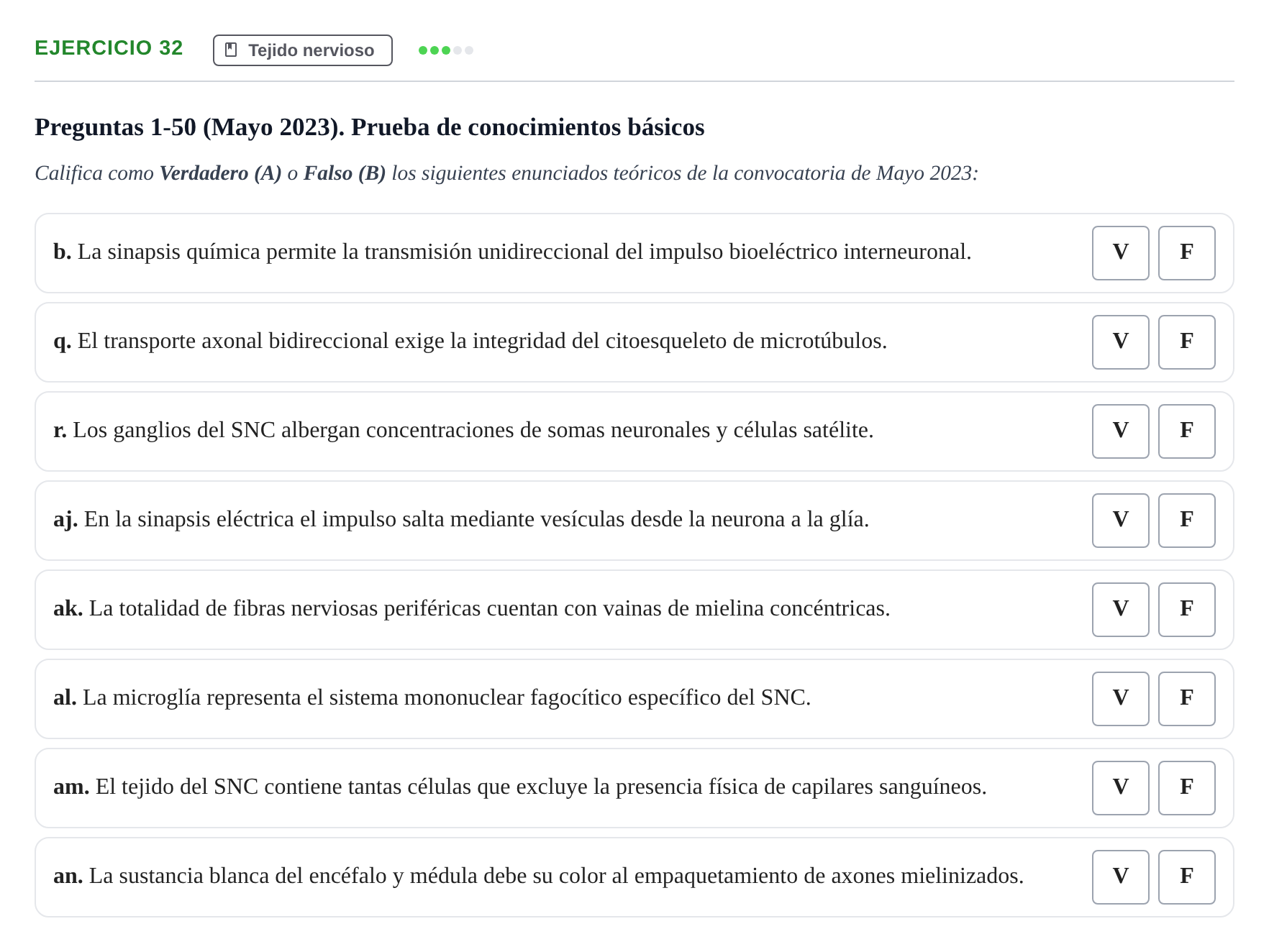 Enunciado: Ejercicio 32 - Tejido nervioso · Histología UAB 2022