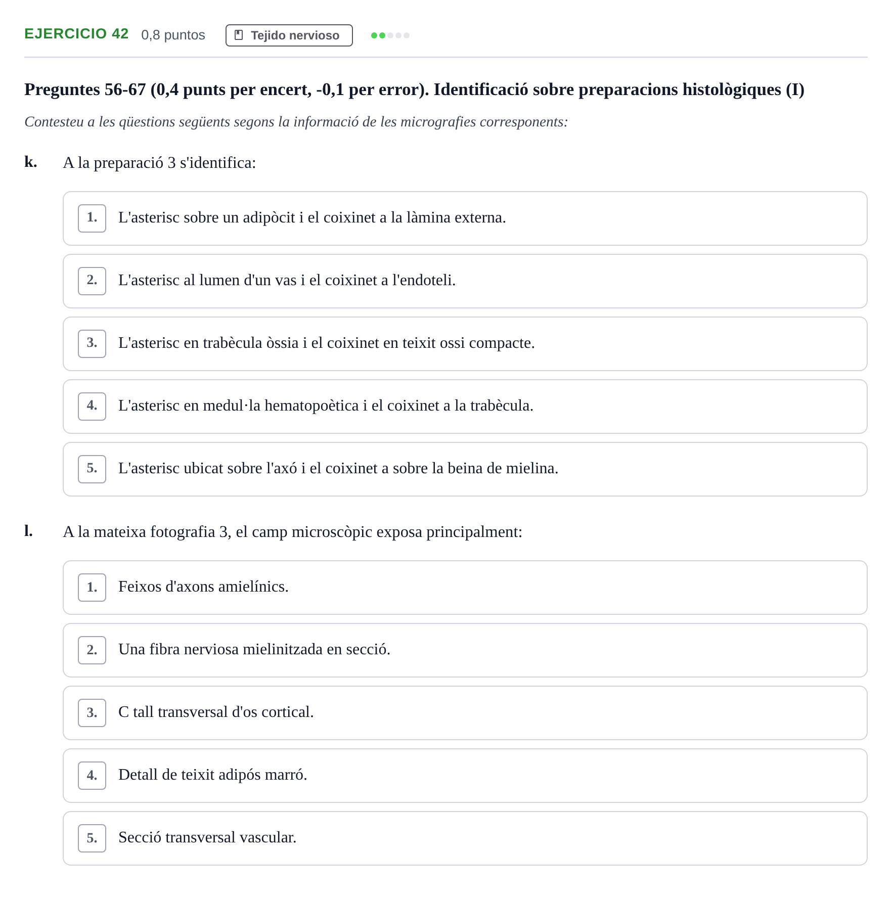 Enunciado: Ejercicio 42 - Tejido nervioso · Histología UAB 2022