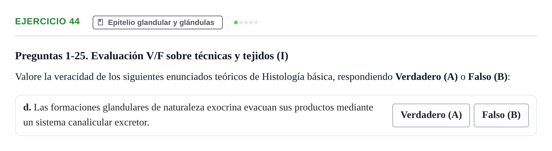 Enunciado: Ejercicio 44 - Epitelio glandular y glándulas · Histología UAB 2022