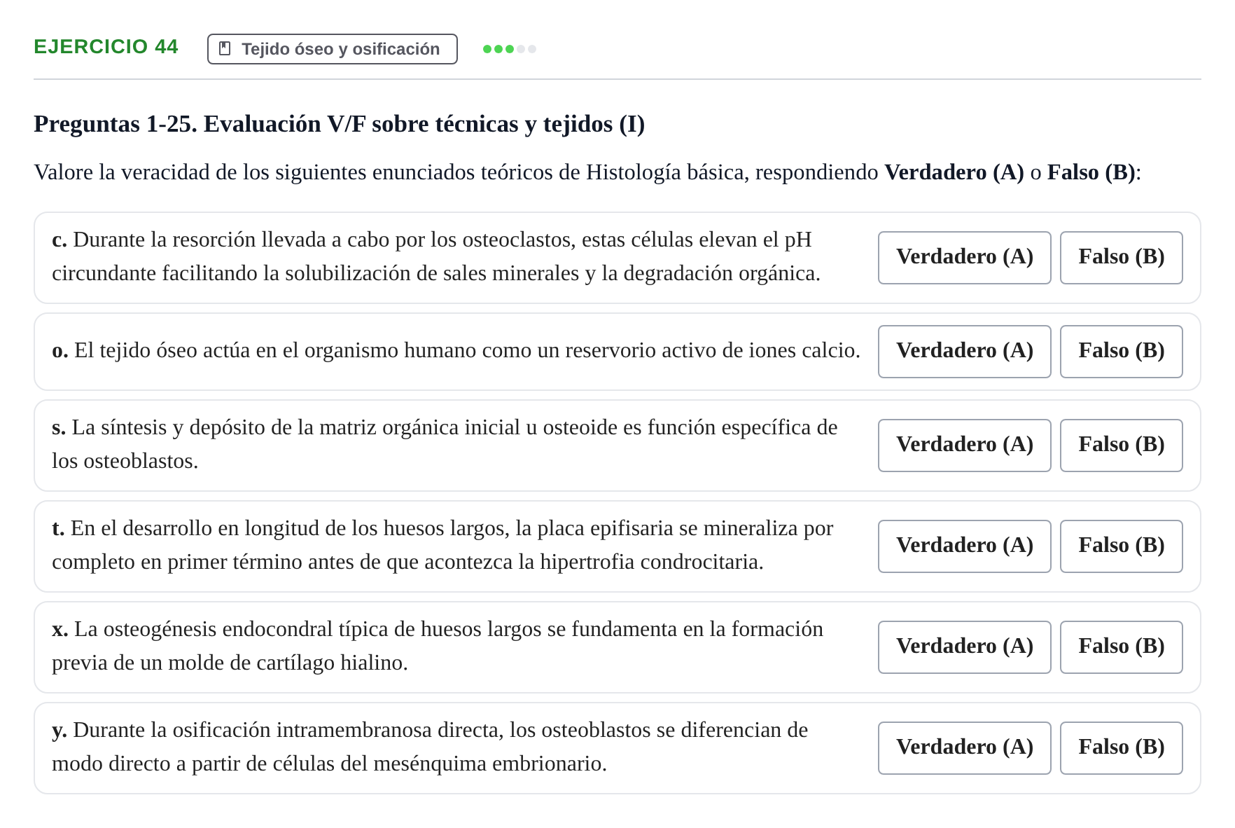 Enunciado: Ejercicio 44 - Tejido óseo y osificación · Histología UAB 2022