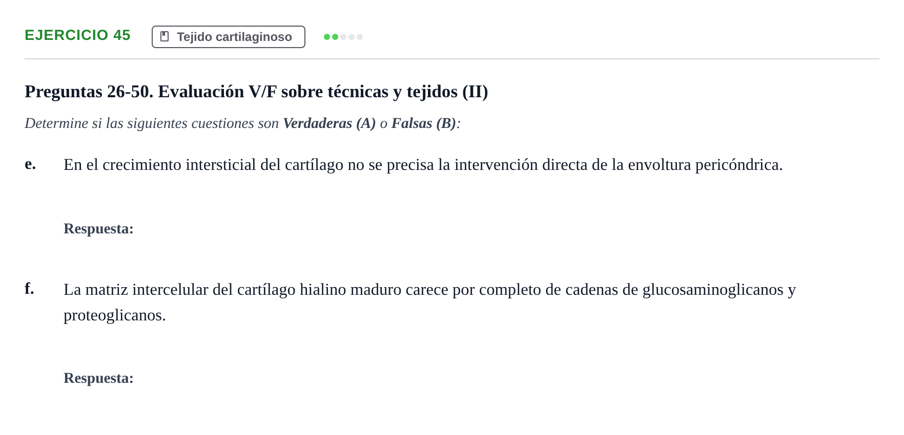 Enunciado: Ejercicio 45 - Tejido cartilaginoso · Histología UAB 2022