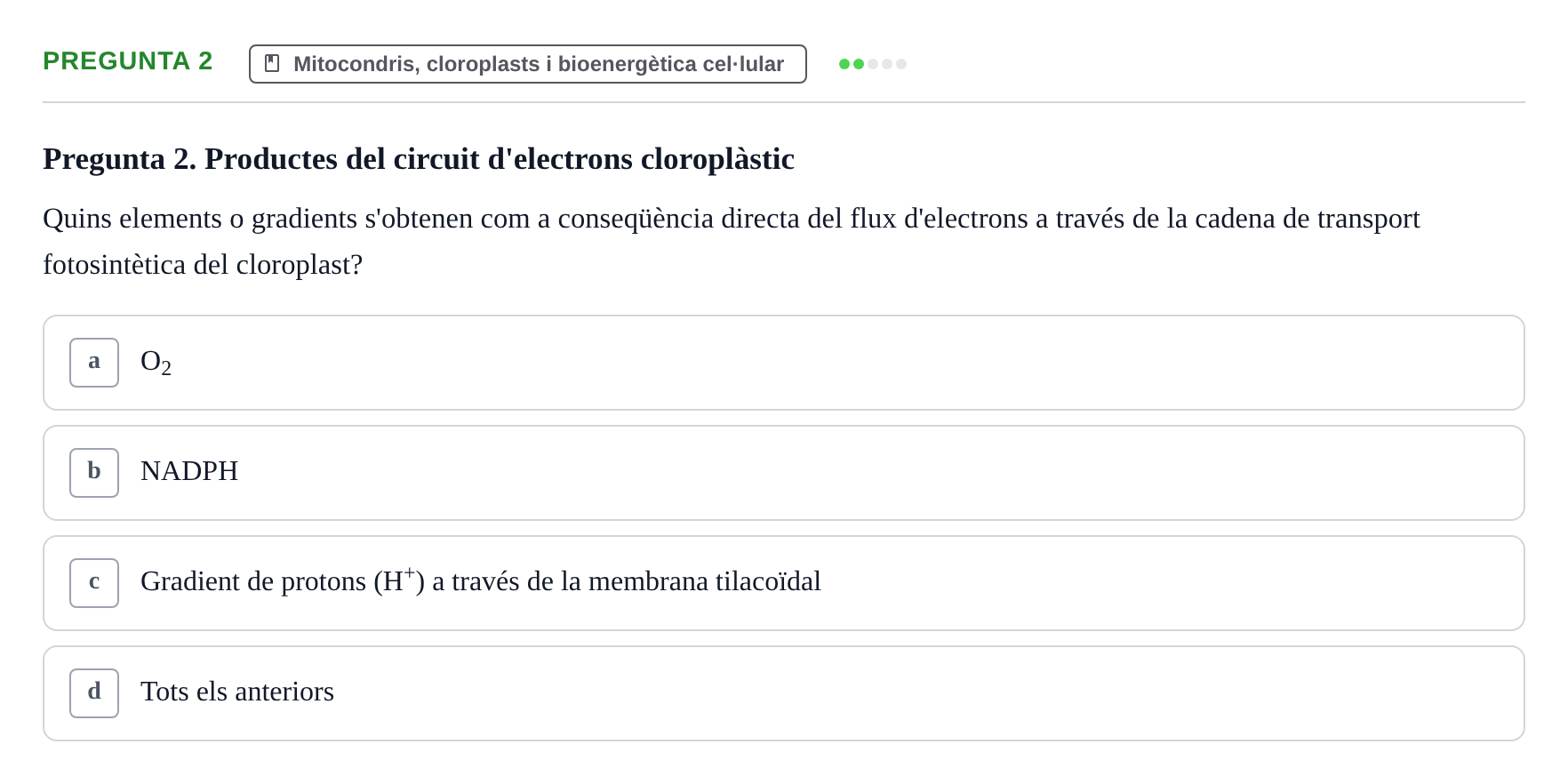 Enunciado: Pregunta 2 · Biología Celular UAB Examen 2n Parcial Biologia Cel·lular